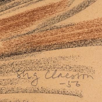 STIG CLAESSON (SLAS), blandteknik på papper, signed.