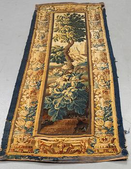 A tapestry, "Verdure", tapestry weave, "entre-fenêtre", Aubusson around 1700-first half of the 18th century.