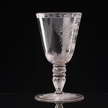 A German glass goblet, 18th Century, probably Potsdam.