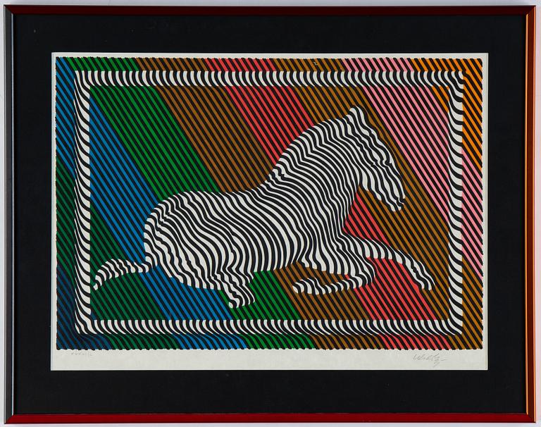 Victor Vasarely, färglitografi, signerad XXXVII/L.