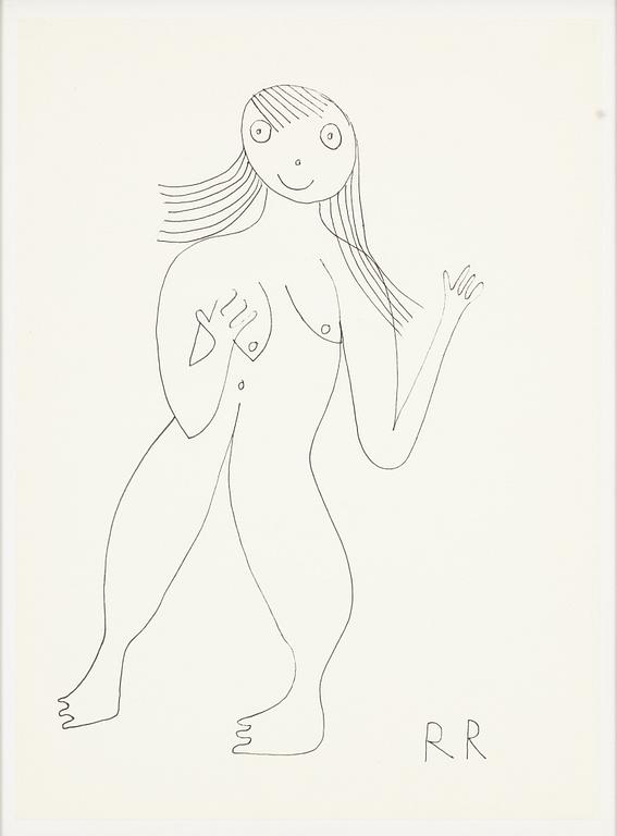 Roger Risberg, indian ink drawing, signed. Executed in 2008.