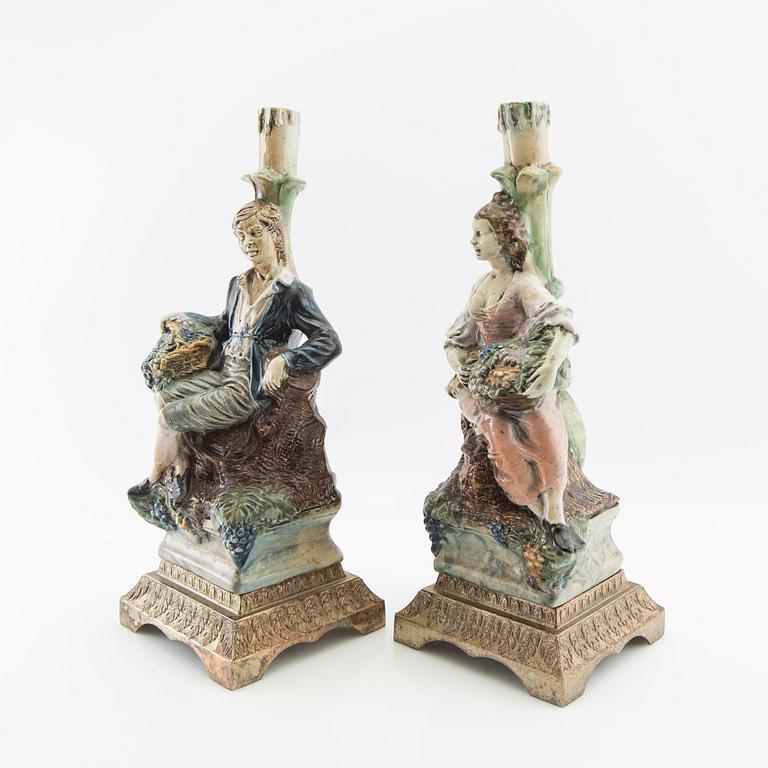 Candelabras, a pair, Louis XV style, Italy, first half of the 20th century.