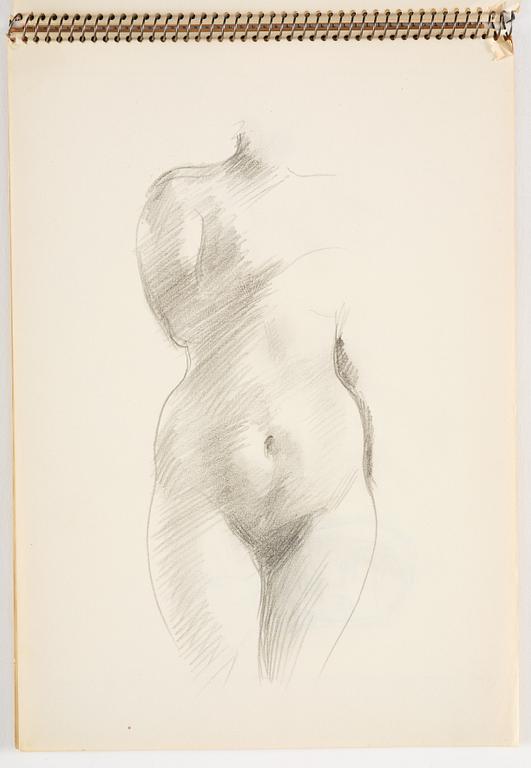 Lotte Laserstein, 3 skissblock med teckningar.