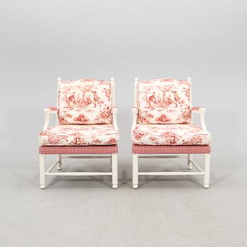 Armchairs, a pair of Gripsholm chairs, Sweden, second half of the 20th century.