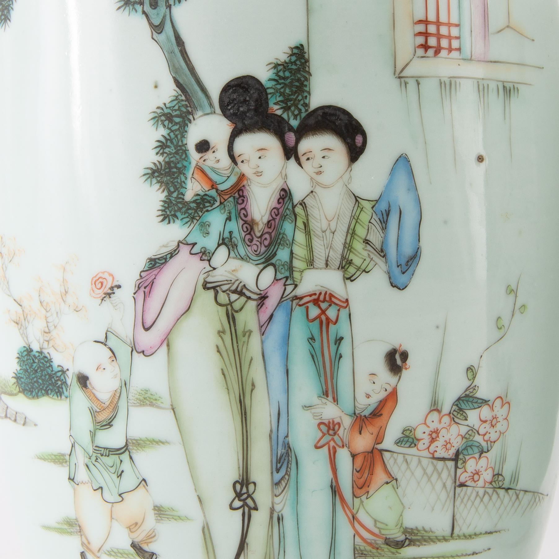 Floor vases 2 similar China 20th century porcelain.