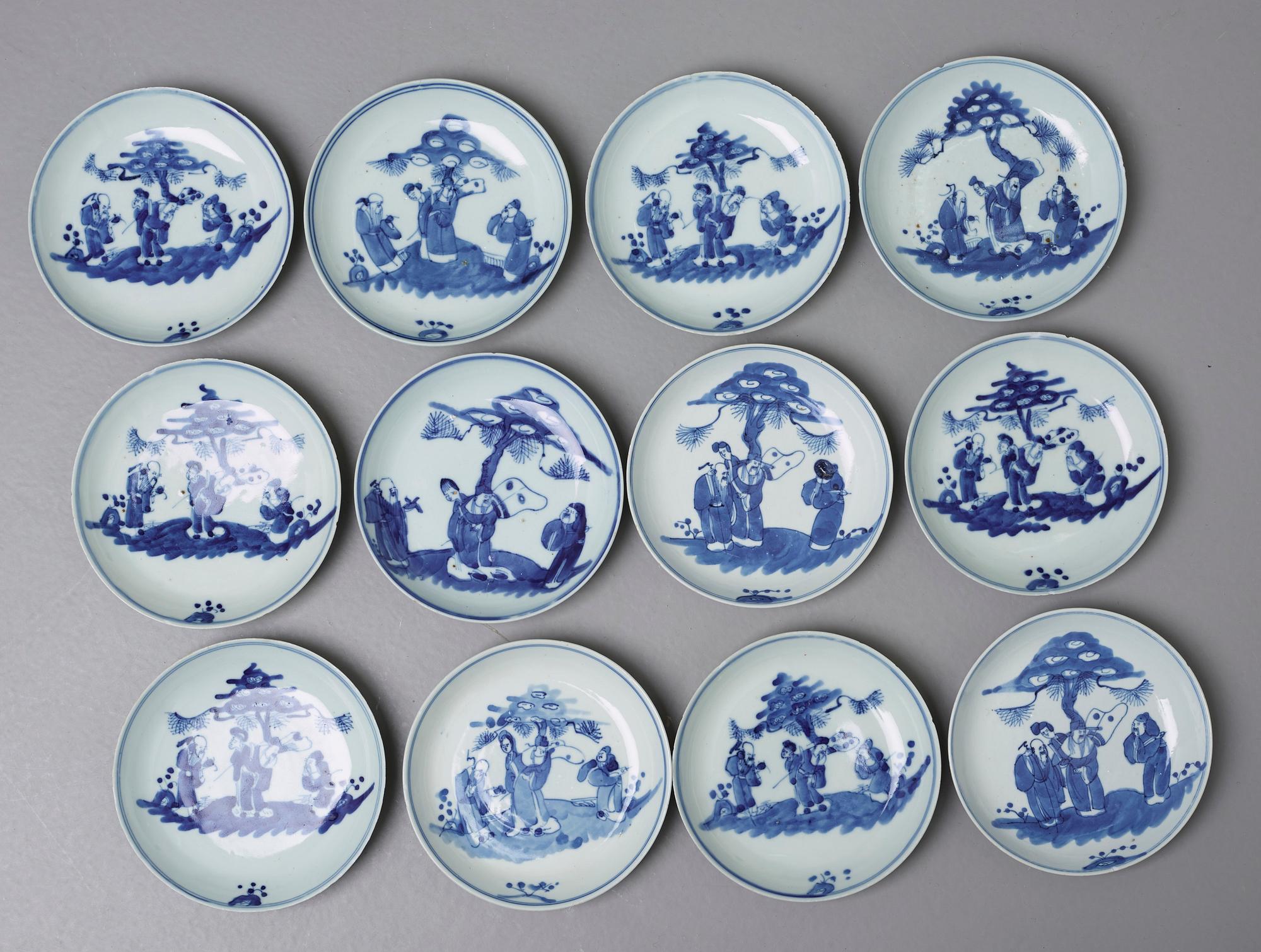 FAT, 12+4, porslin, Kina 1800-tal.