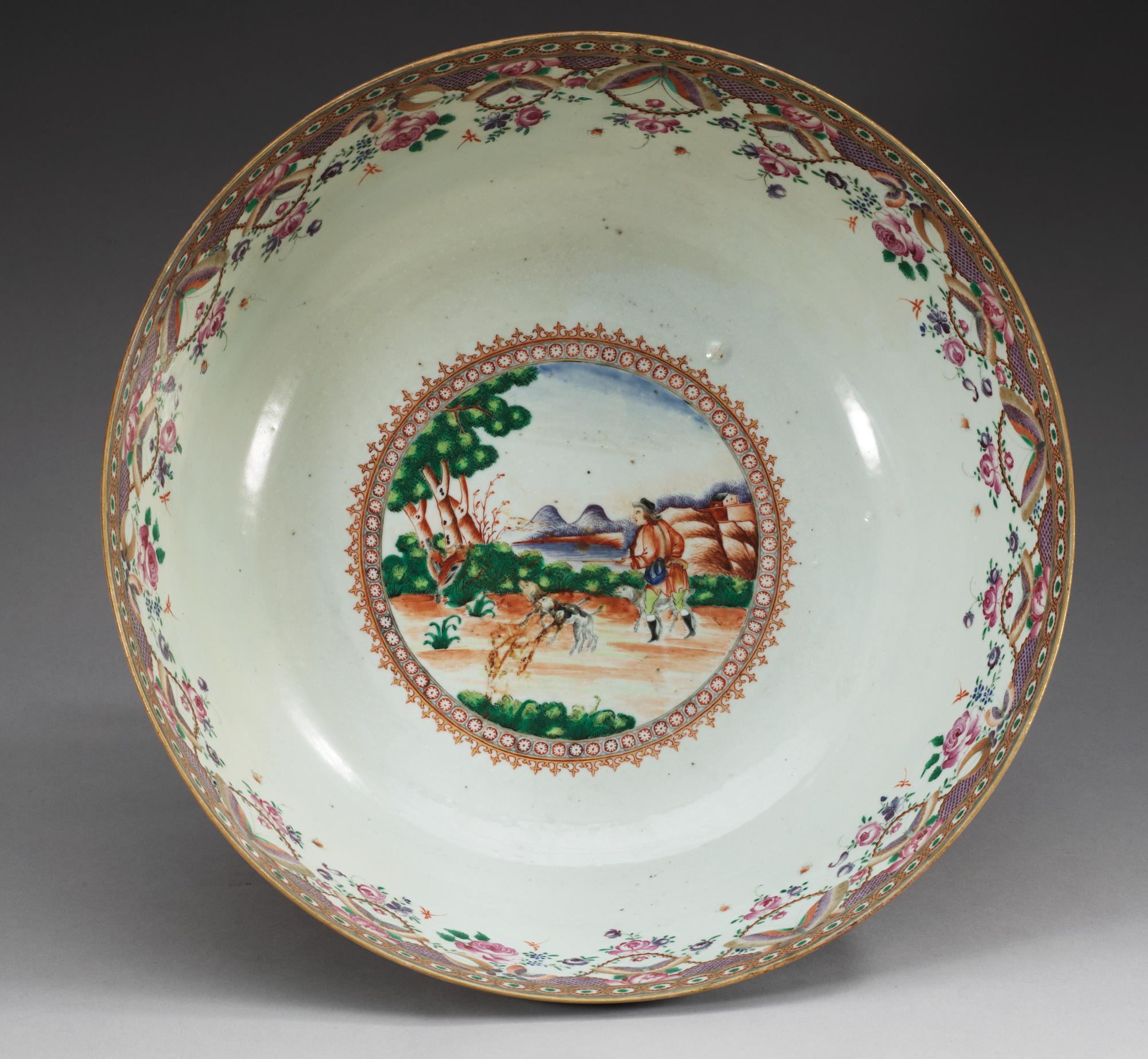 BÅLSKÅL, kompaniporslin. Qing dynastin, Qianlong (1736-95).
