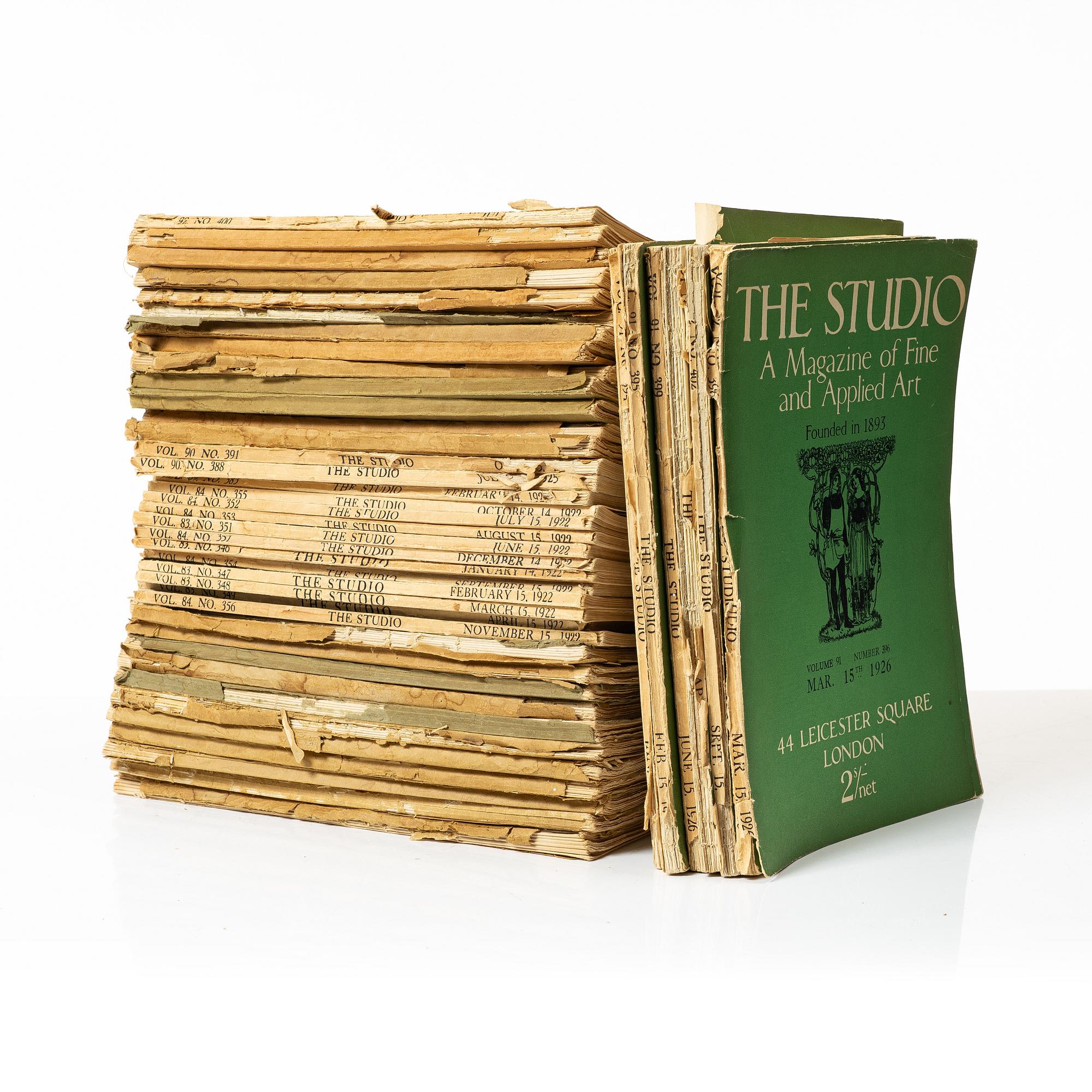 Tidskrift, 43 exemplar, "The Studio", London, 1904-1926.