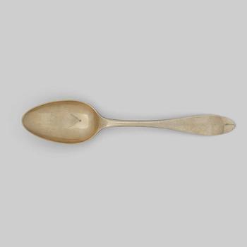 160. A Swedish early 19th century silver-gilt burial-spoon, mark of Erik Bratt, Uddevalla (1798-1816).