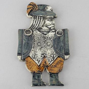 Lisa Larson, väggreliefer, 4 st, stengods, ur serien "Drabant", Gustavsberg.