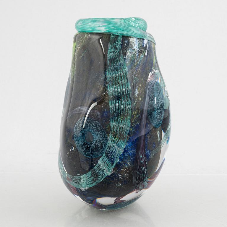 Monica Backström, unik vas, glas, "Ocean Garden", Kosta Boda.