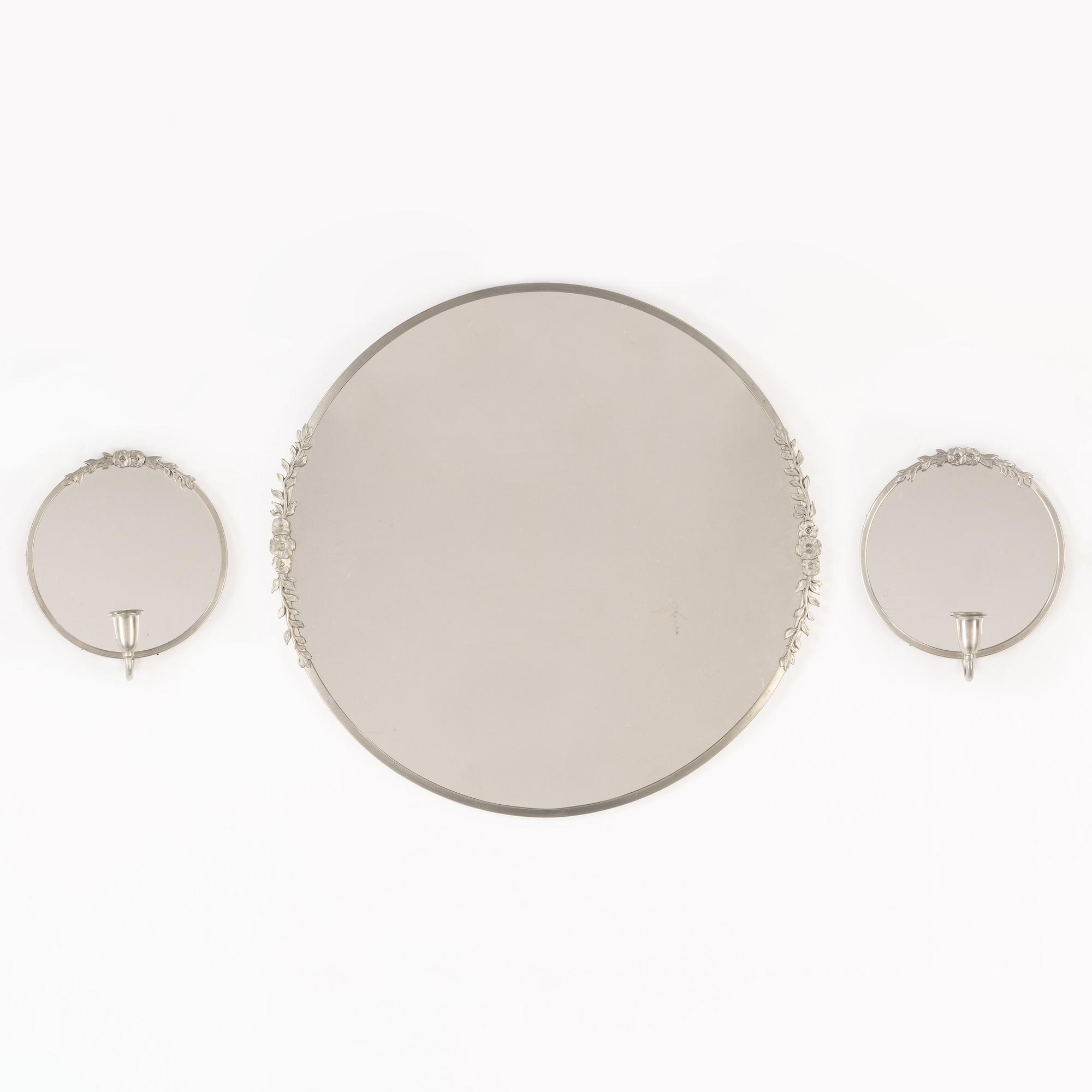 Mirror and a pair of wall sconces, 1920s/30s.