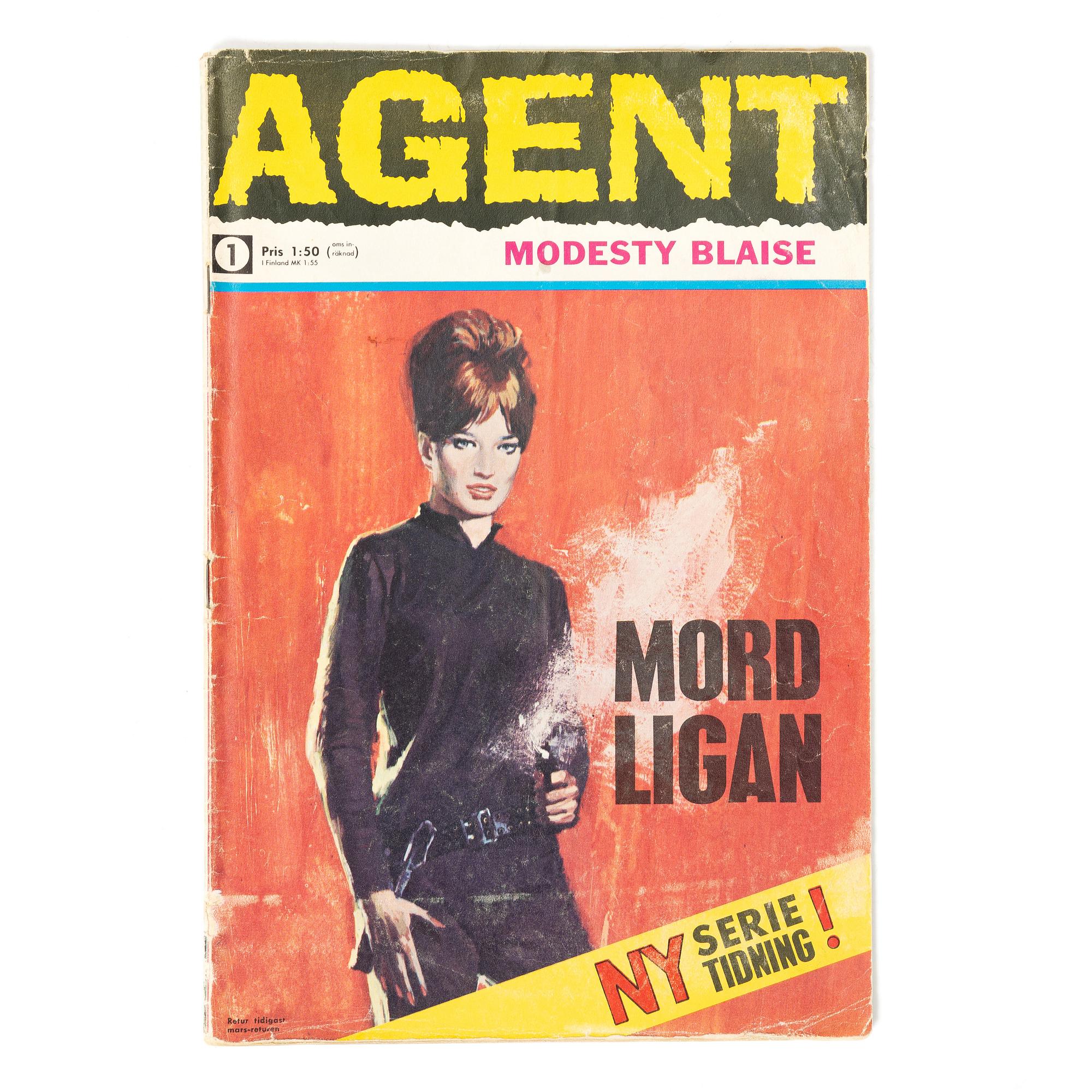 Comic book, "Agent Modesty Blaise" No. 1, 1967.