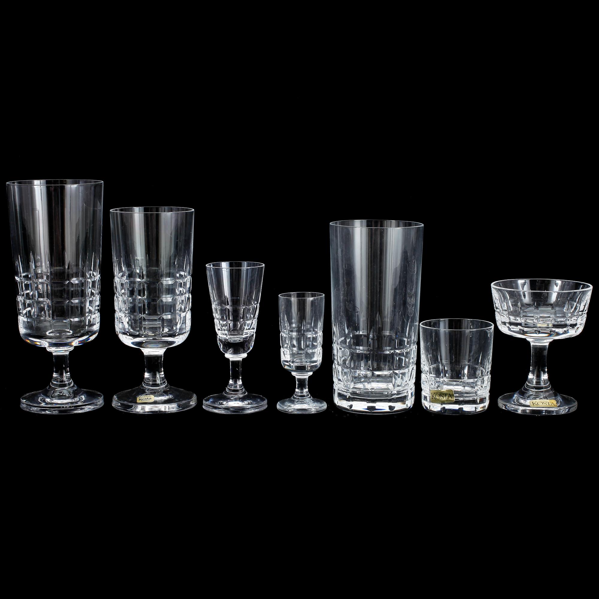 SERVISGLAS, 96 delar, delar, "City", Vicke Lindstrand, Kosta.