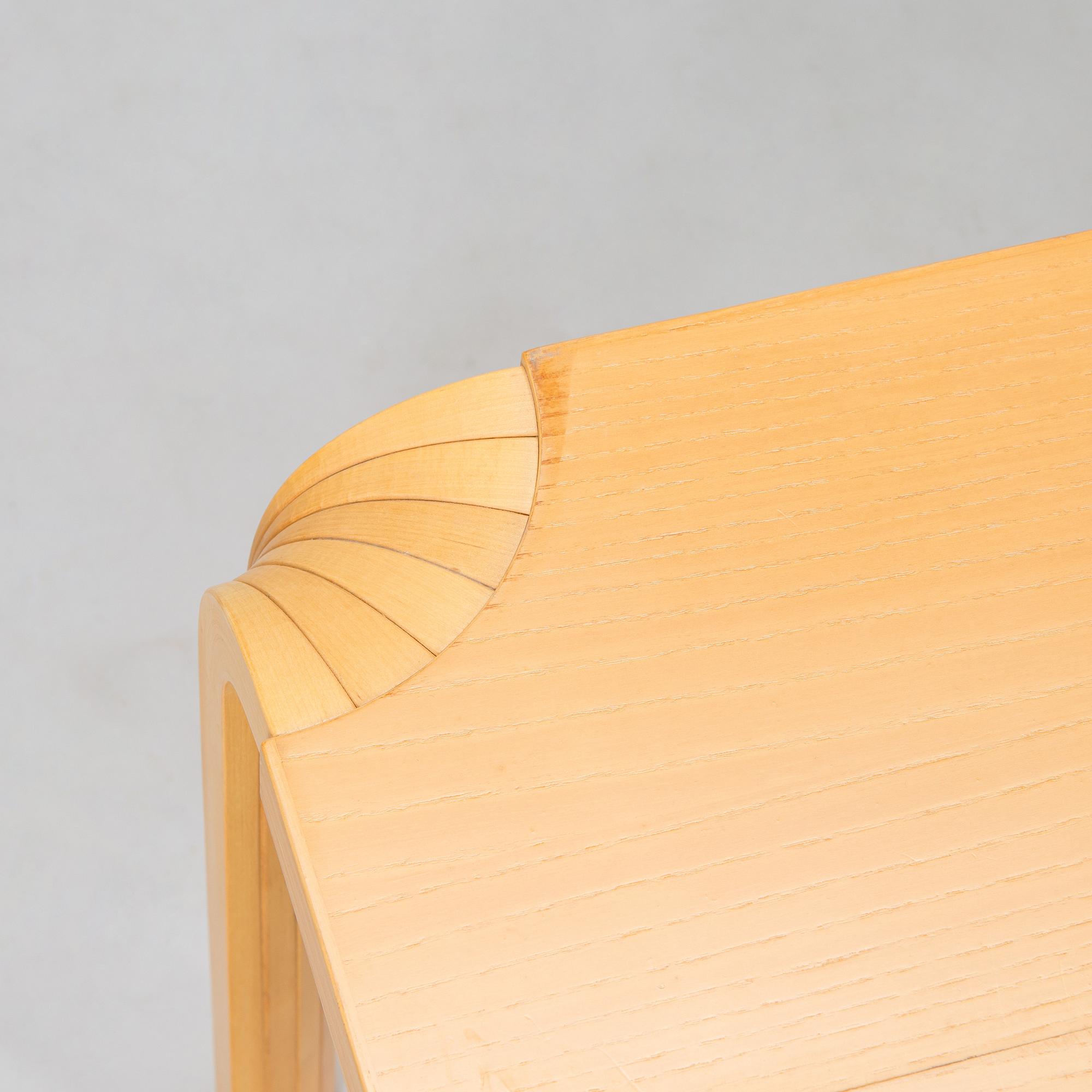 Alvar Aalto, a 1960s coffee table model MX800B, altered, for Artek.