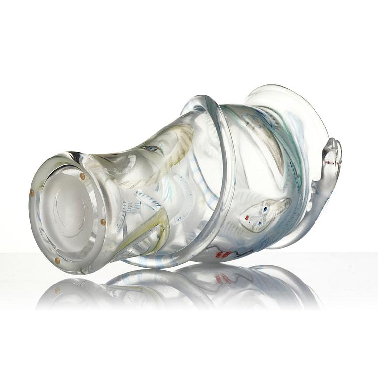 Ulrica Hydman-Vallien, a glass vase, Kosta Boda, Sweden 1988.
