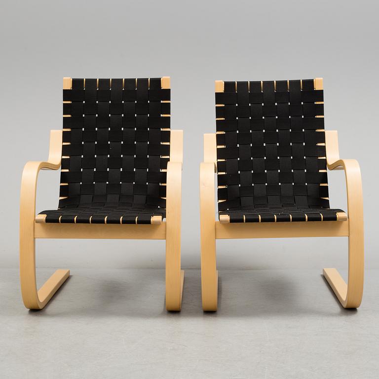 ALVAR AALTO, fåtöljer, ett par, modell 406.