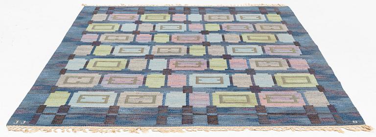 Judith Johansson, a carpet, "Spise hall", flat weave, ca 272 x 209 cm, signerd JJ B.