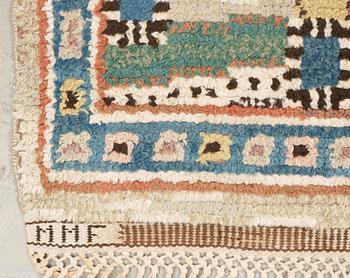 MATTA. "Scholanders matta". Flossa. 218,5 x 124 cm. Signerad MMF.