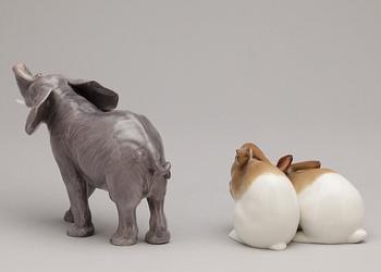 FIGURINER, 2 st, porslin, Royal Copenhagen respektive Rörstrand.