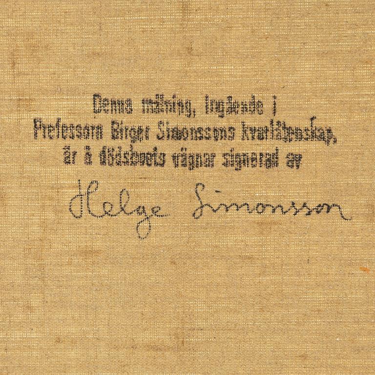 Birger Simonsson, olja på duk, stämpelsignerad.