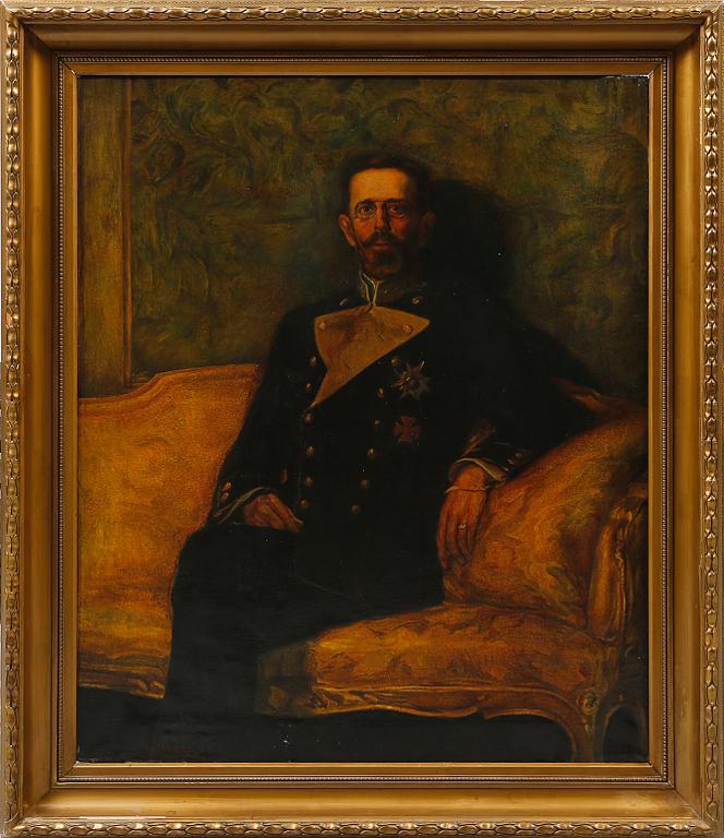 OKÄND KONSTNÄR, olja på duk, signerad A G Hallberg, 1900-talets första hälft.