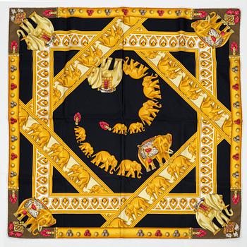 Cartier, a 'La Route Des Indes' twill silk scarf.