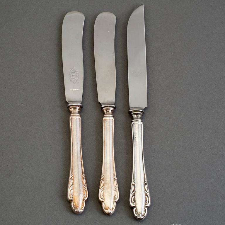 15 pieces of silver knives, JL Hultman, 1950's.