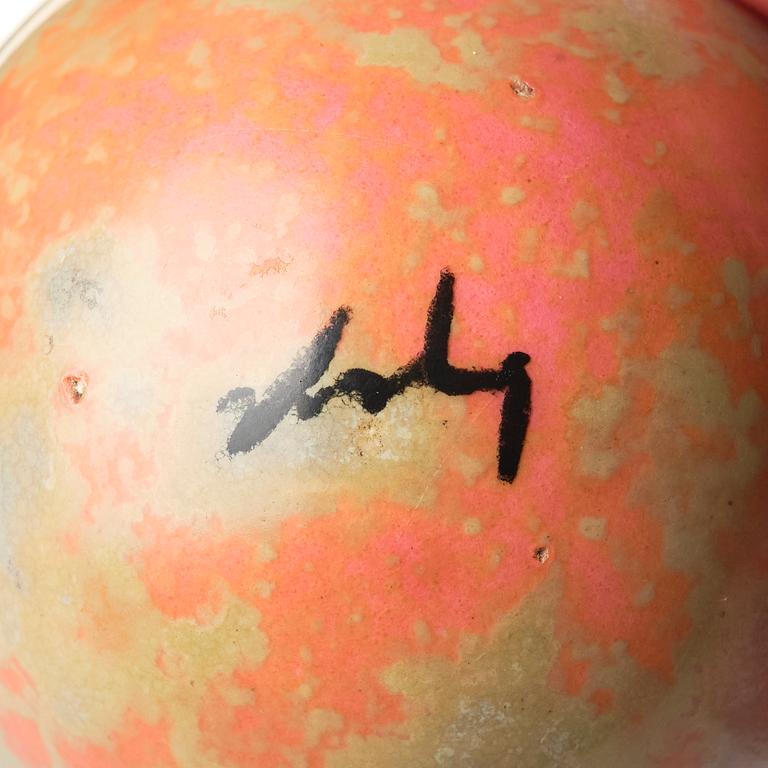 Hans Hedberg, a faience sculpture of an egg, two-part, Biot, France.