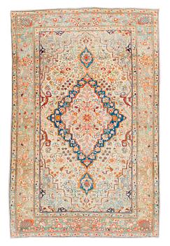 859. ANTIQUE KASHAN SO CALLED MOTACHEM. 203 x 134,5 cm.