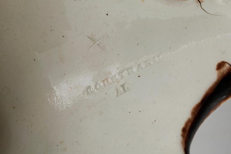 KANDELABRAR, ett par, majolika, Rörstrand, 1800-talets slut.