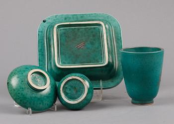 PARTI ARGENTA, 4 delar, stengods. Wilhelm Kåge, Gustavsberg.