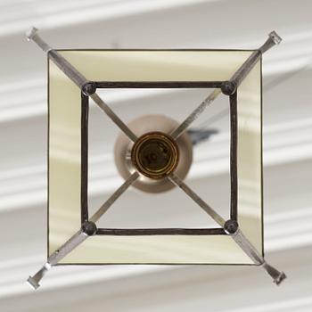 Harald Notini, pewter patinated iron Swedish Grace ceiling light. model '6401', Arvid Böhlmarks Lampfabrik 1920s-1930s.