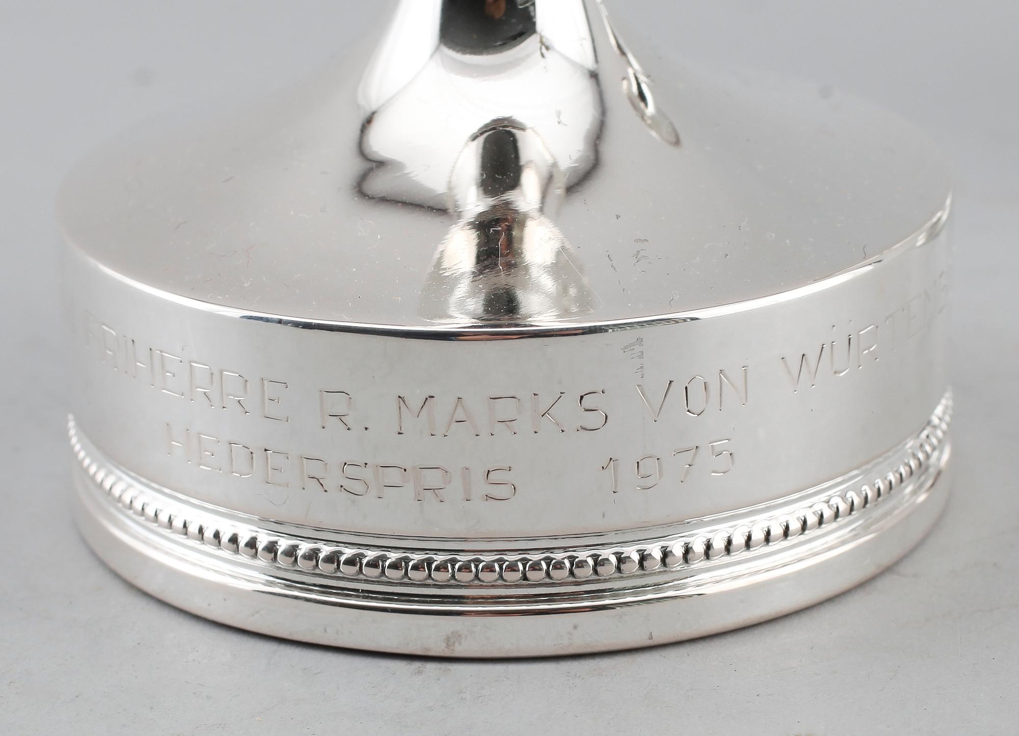 LJUSSTAKAR, 1 par, silver, MGAB, Uppsala 1974.