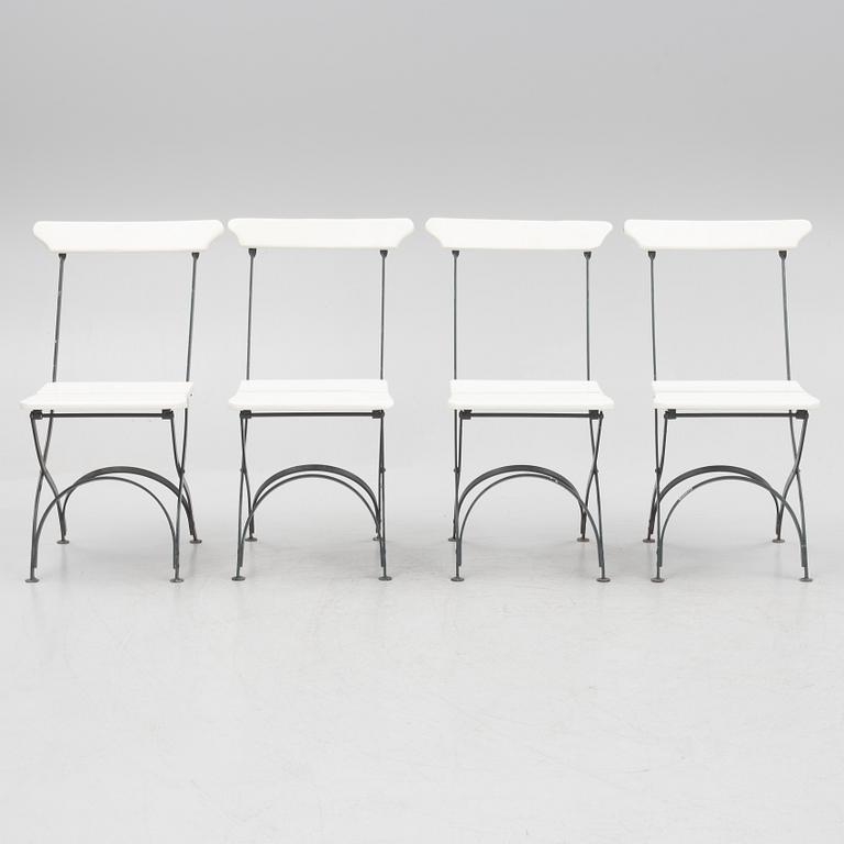 Four foldable garden chairs, 20th century.