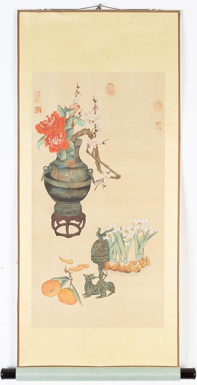 Unidentified artist, a Chinese scroll painting, 20th/21st century.