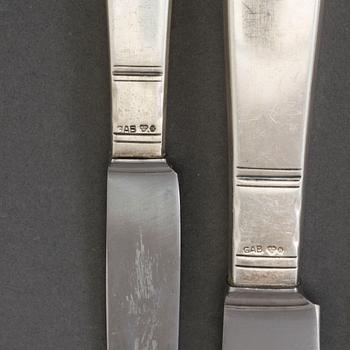 JACOB ÄNGMAN, a 69-piece silver cutlery service from GAB, Stockholm, 1939-66.