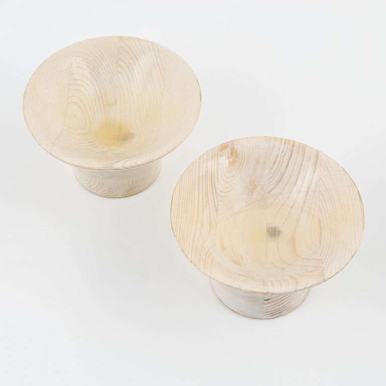 Magnus Ek, a set of six spruce wood bowls for Oaxen Krog, 2019.