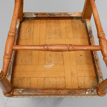 A pair of gustavian chairs, early 19th century.