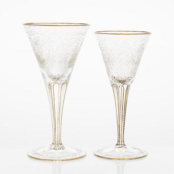 A 95-piece Moser 'Maharani' crystal glass set, 1930s-40s.