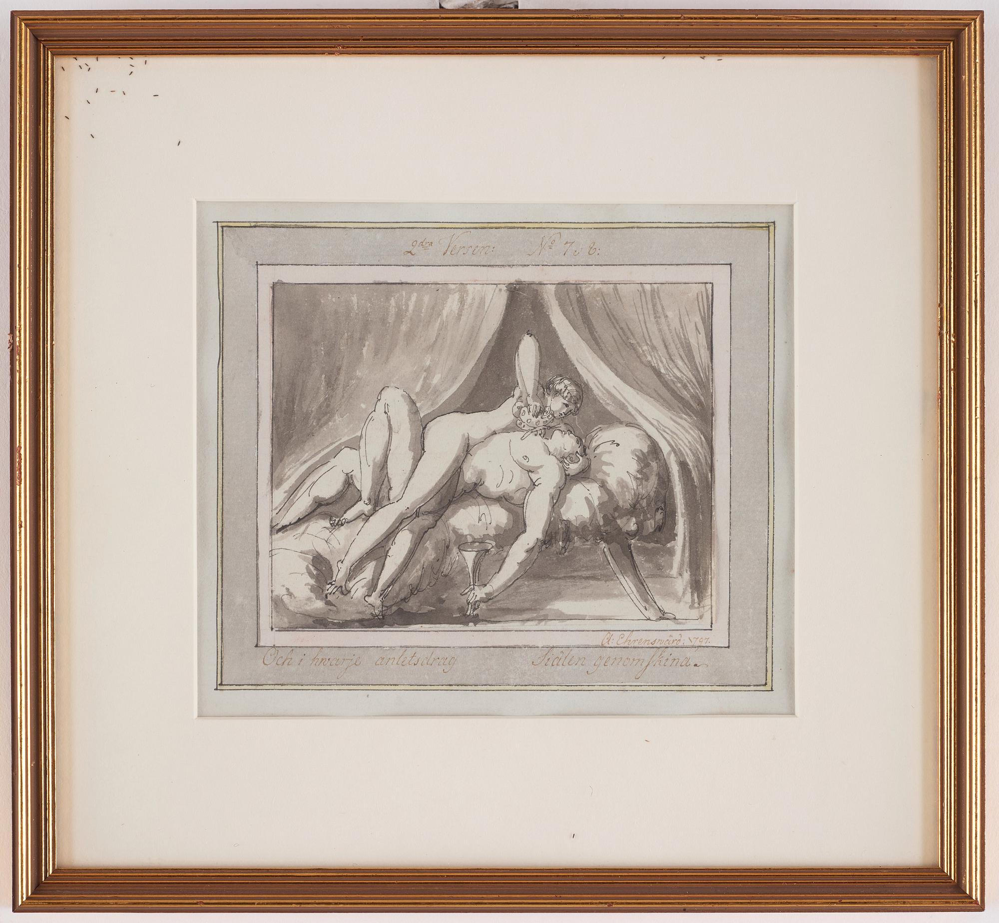 Carl August Ehrensvärd, "Goda gosse, glaset töm". Illustrations for drinking songs, 24.