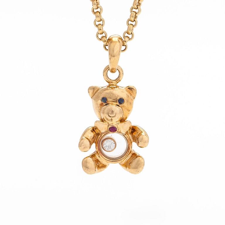 Chopard, "Happy Diamonds Teddy Bear" halsband med hänge , 18K guld.