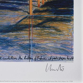 Christo & Jeanne-Claude, fffset in colour with fabric application. Signed.