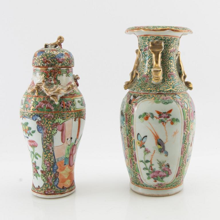 Vase and cover jar, Canton, China 20th century.