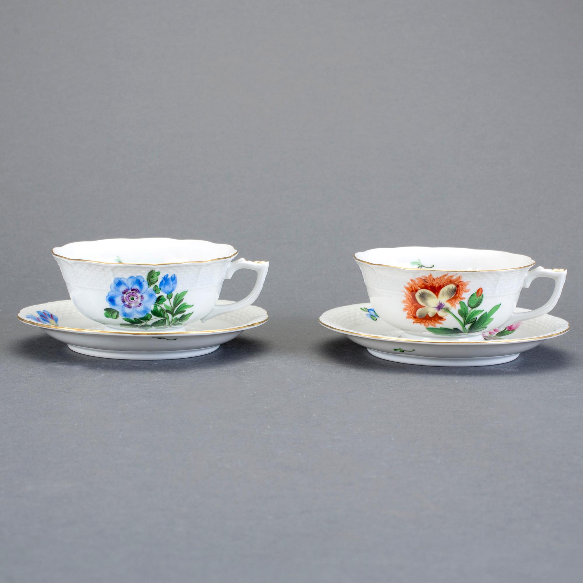 TESERVIS, 13 delar, porslin, Herend, Ungern.