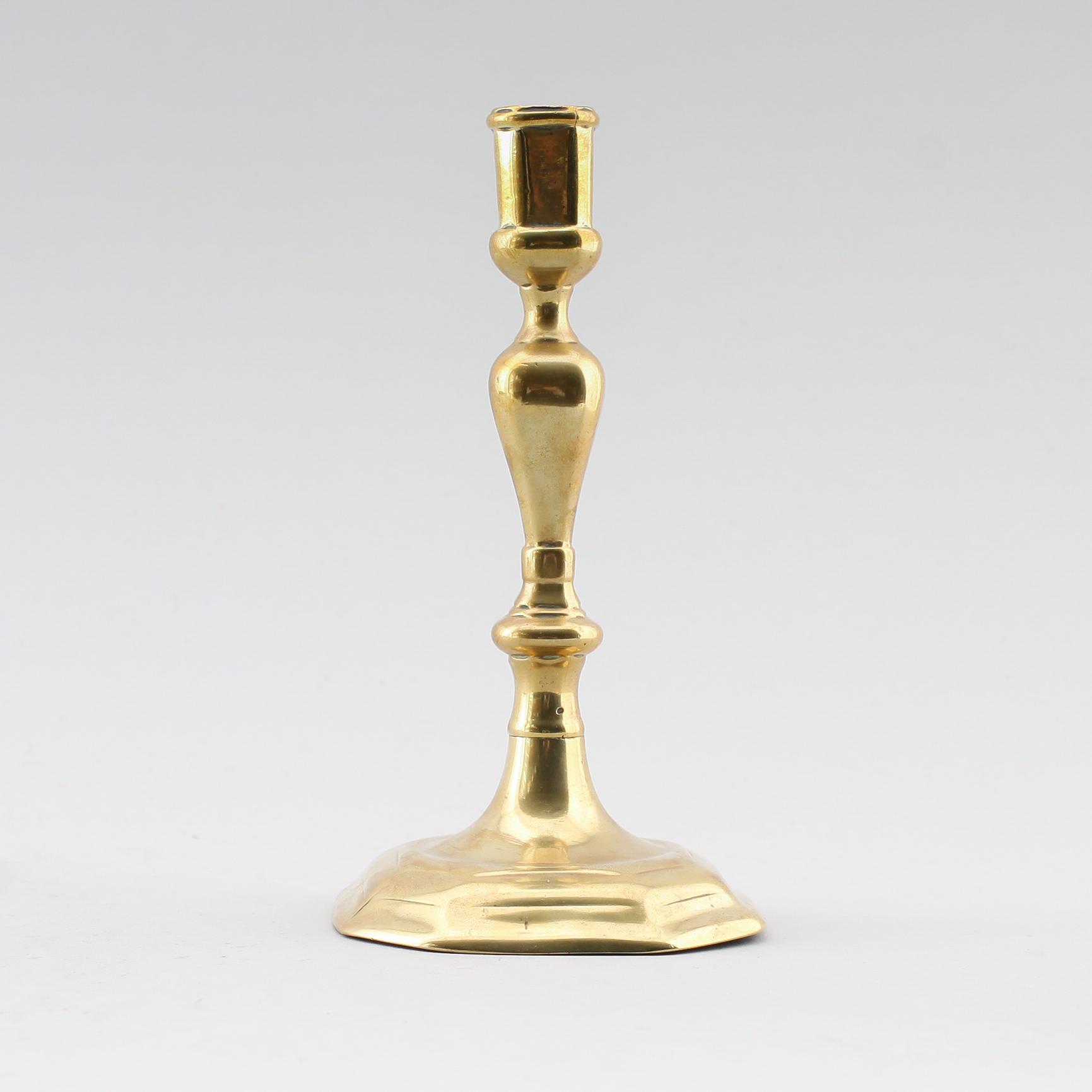 LJUSSTAKE, mässing, 1700-tal.