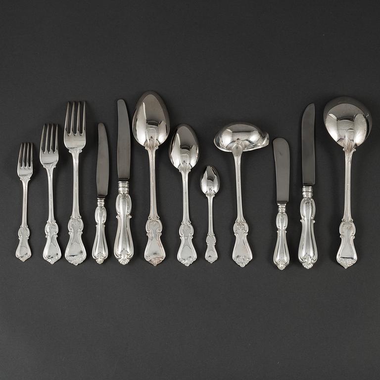 GAB, an 85-piece silver flatware service, Stockholm, 1965-70.