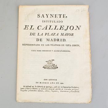 BÖCKER/HÄFTEN, 5 st, bl a om religion, Spanien, 1700-1800-tal.