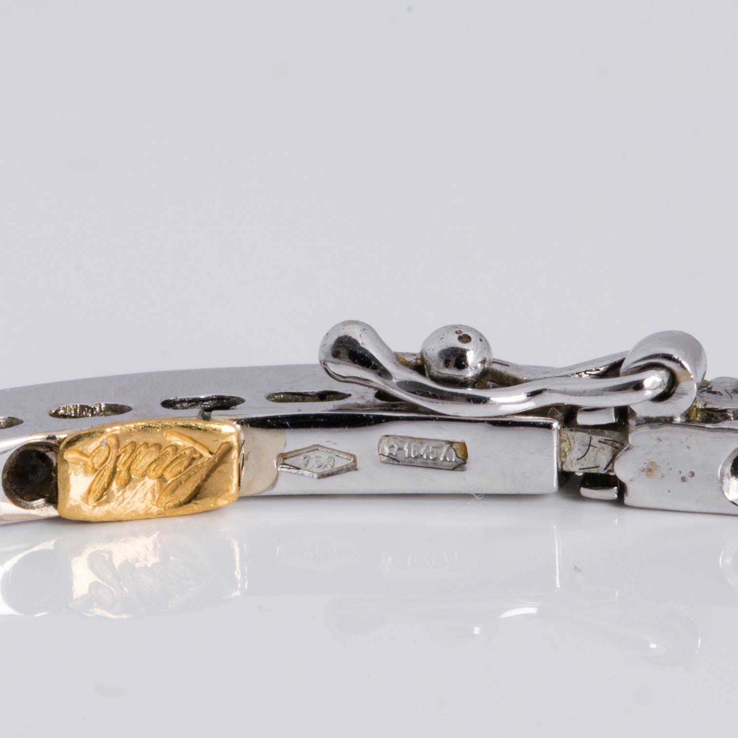 A ca 1.10 cts brilliant-cut diamond bracelet. Recarlo, Italy.