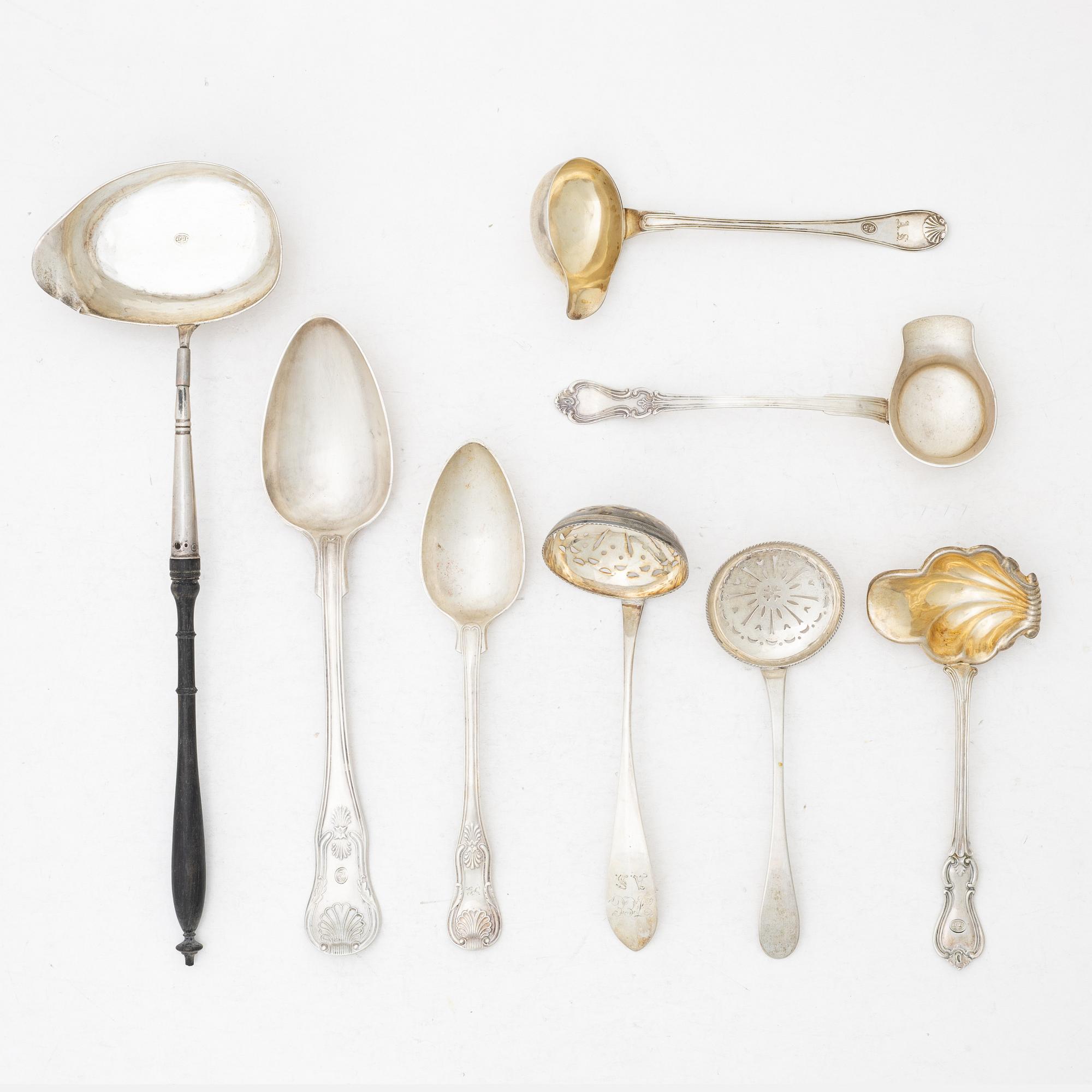 A collection of silver, including Gustaf Möllenborg, 19th century.